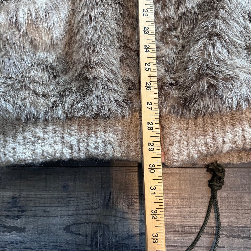 Lifestyle 80 by Andrea Ungar Faux Fur Jacket Zig Zag Pattern Knit Collar & Cuffs - Picture 10 of 14